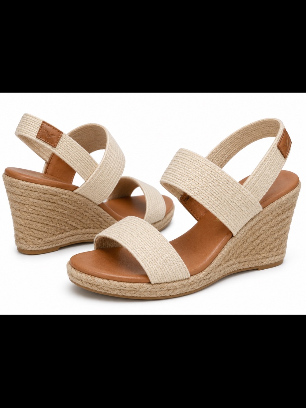 Tommy Bahama Cream Espadrille Wedge Sandals